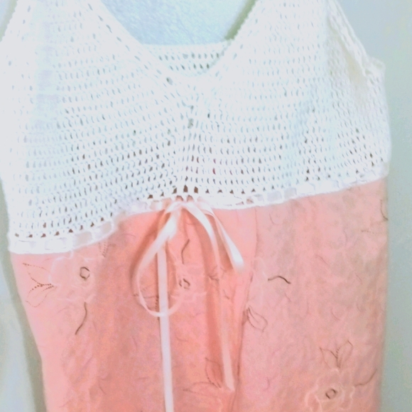 Pink White Knitted Strappy Top - Picture 1 of 5